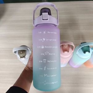 <b>Large</b> Capacity Outdoor Straw Sports Kettle Color-Changing Frosted PC Plastic Water Bottle BPA-Free Plastic Straw for Camping - Product Image 4