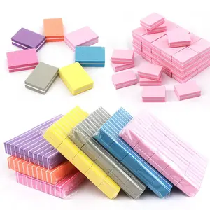 Pink Sponge Nail Shine Buffer Block Kit Custom 100/180/240 Grit Mini Nail Buffer Block