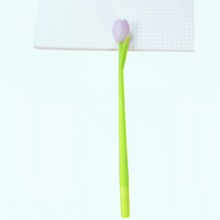 Stylo Gel en Silicone en Forme de Fleur de Tulipe à Couleurs Changeantes, Papeterie Créative et Mignonne, Fournitures Scolaires, Stylo en Forme de Fleur de Dessin Animé