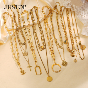 <b>Long</b> Pendant <b>Necklace</b> OEM/OEM Wholesale Custom Waterproof Stainless Steel Gold <b>Silver</b> Plating Link <b>Chain</b> Unisex Trendy Fashion - Product Image 2