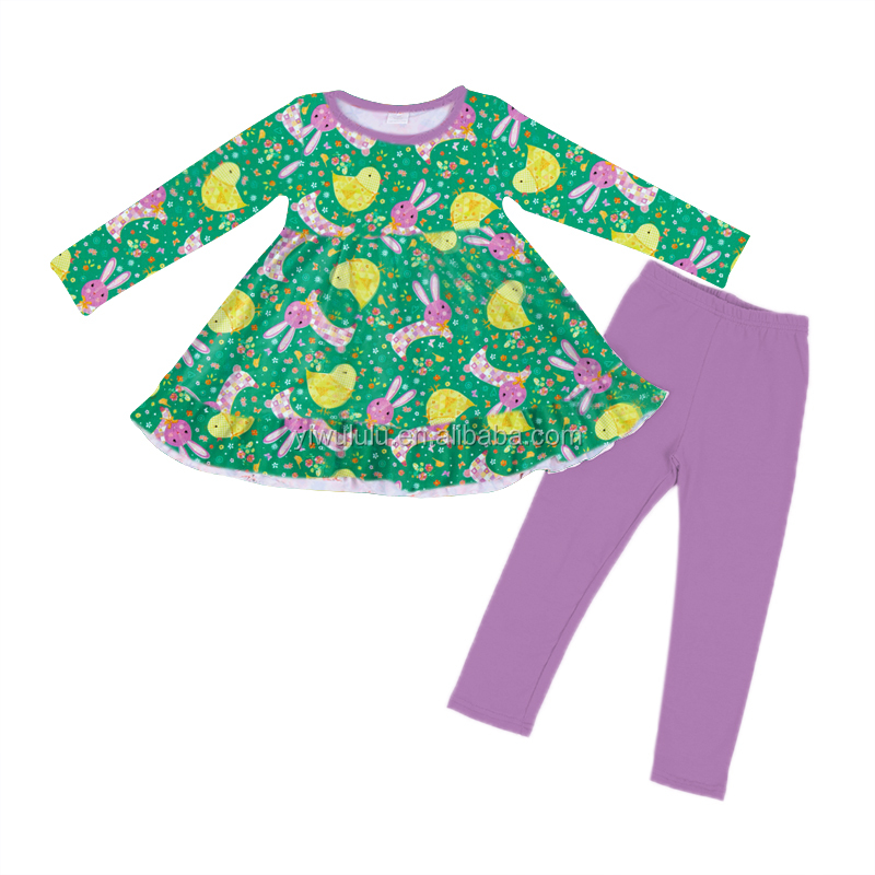 Пасхальная Очаровательная Одежда для девочек с принтом кролика Детский комплект одежды можно настроить стиль