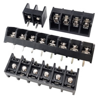 Bloc de bornes de barrière industrielle pour PCB, pas de 9,5 mm, 20 A - Barrette d'alimentation à vis noire avec ou sans couvercle 2-12P