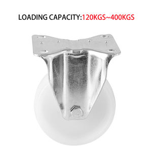 <span class=keywords><strong>Roulette</strong></span> industrielle à plaque pivotante fixe <span class=keywords><strong>européenne</strong></span> de 3/4/5/6/8 pouces 120-2400kg de charge Roue pivotante blanche en PP avec double frein - Product Image 5