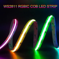 WS2811 COB RGBIC LED Bande Lumineuse 360 576 720leds/m Adressable SPI Dream Color Flexible WS2812B Ruban Ruban RA90 DC12V 24V