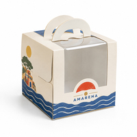 Boîte à gâteau personnalisée avec logo pour anniversaire, emballage en carton pour cupcakes, pâtisseries, boulangerie, boîte à gâteau en papier avec poignée et fenêtre