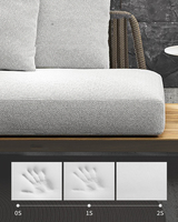 Büyük Modern 3-Piece lüks açık salon koltuk takımı türkiye kalın halat hasır veranda bahçe otel-dayanıklı Metal Rattan mobilya