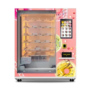 Cake Vending Machine With Big Touch Screen On The Machine 49 Inch Screen Choose Cupcake Machine