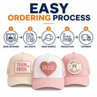 Patchs brodés personnalisés pour mariage, pour casquette de fête de future mariée, motif cœur champagne, bordure Merrow, thermocollants