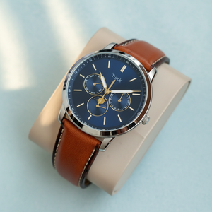 Nuevo <span class=keywords><strong>Reloj</strong></span> de Lujo para Hombre 2026 L FS5903 con Cronógrafo de Cuarzo, Fase Solar y Lunar, Correa de Cuero y Esfera con Diseño de Rayos Solares - Product Image 1