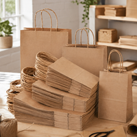 Bolsa de Papel con Asa Retorcida, Resistente a la Grasa y al Aceite, de Grado Alimenticio, Segura, Versátil y Elegante para Eventos de Catering Corporativo y Comida Rápida