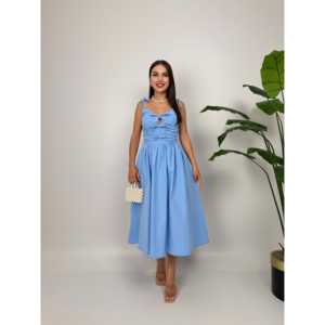 Vestido A-Line con Tirantes Finos 3045, Cintura Natural, Lazo, para Fiesta, Casual, Tejido Transpirable - Product Image 4