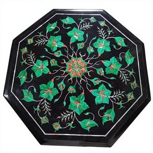 Mármol Verde con Incrustaciones de Nácar, Hecho a Mano, Modelo Personalizado de Amor, Arte Popular, Flor, Adorno de Mesa, Regalo de Lujo para el Día de San Valentín, India Pietra - Product Image 1