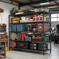 Étagère métallique robuste à 5 niveaux, support de rangement polyvalent pour outils de garage, provisions et inventaire commercial