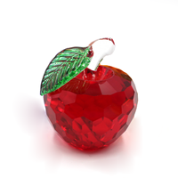 Gekleurd geslepen kristallen appel ornament glazen fruit figuurje huwelijks souvenir kerstdecoratie kristallen appel ambacht