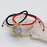 Bracelet tendance pour couples, soleil et lune, bracelet à cordon, plaqué or 18 carats, bracelet à breloque magnétique, cadeau de la Saint-Valentin pour les amoureux