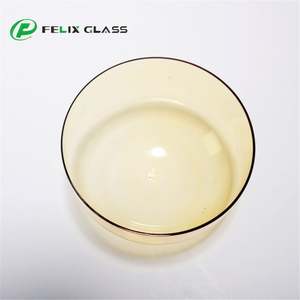 Abat-jour de table en verre borosilicate 3.3 couleur ambre, perçage personnalisé, fait main, pour la décoration intérieure et l'éclairage domestique - Product Image 4