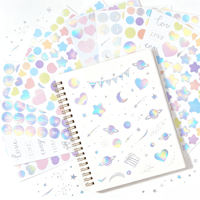 Pegatinas Washi Personalizadas con Forma de Estrella y Corazón Holográficas, Pegatinas Adhesivas Decorativas para Diario, Agenda, Scrapbooking, OEM