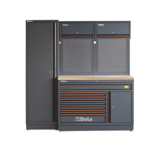 Beta C45PRO 2.0 EW <b>workshop</b> furniture 1960x645x2000mm wooden top and <b>storage</b> compartment - Product Image 1