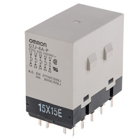 Relais de puissance G7J-4A-P 200/240VAC, bobine 240V AC, commutation 25A, 4 PST - NO, montage sur circuit imprimé, contact en alliage d'argent, série G7J pour PLC