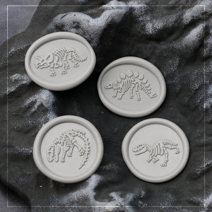 Sceau de cire métallique de qualité supérieure, série Fossile, motif empreinte de dinosaure jurassique, pour souvenirs de musée, vente en gros - Product Image 2