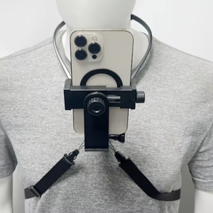 <span class=keywords><strong>Support</strong></span> de téléphone léger et réglable pour le cou, idéal pour le streaming en direct, le sport et le vlogging, compatible iPhone et <span class=keywords><strong>GoPro</strong></span>, fixation mains libres pour caméra à angle frontal - Product Image 1