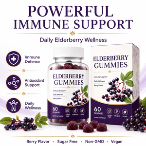 Gummies de sureau (Sambucus Nigra) avec zinc et vitamine C pour le soutien immunitaire des adultes - Sans gluten, biologique, naturel, OEM/ODM - Product Image 5