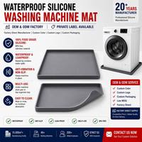 Tapis de protection pour machine à laver en silicone 27 pouces avec logo personnalisé, imperméable, anti-vibration, bac de drainage pour linge, protection de sol OEM ODM