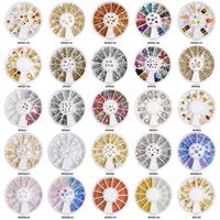12 Grilles de Paillettes Multicolores pour Nail Art, Strass et Clous 3D Scintillants pour Manucure DIY