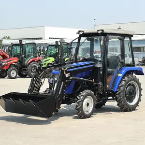 2024 QILU brand Most beautiful farm machinery 50hp agriculture 4wd mini tractor with front end loader and backhoe loader