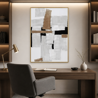 Nouvelle Peinture Murale Abstraite Minimaliste sur Toile, Affiche et Impression Murale Moderne avec Lin pour Décoration Intérieure