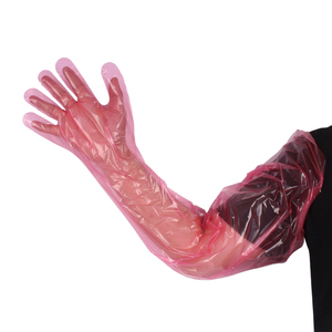 Paquete de 50 Guantes Desechables Rojos Veterinarios de 7G, Largos, Personalizables - Product Image 1