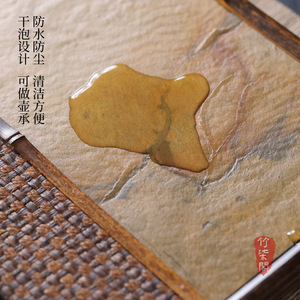 Bamboo Rock Tea Tray Flat Retro Non Slip Make Tea <b>Teapot</b> Serving Tray - Product Image 4