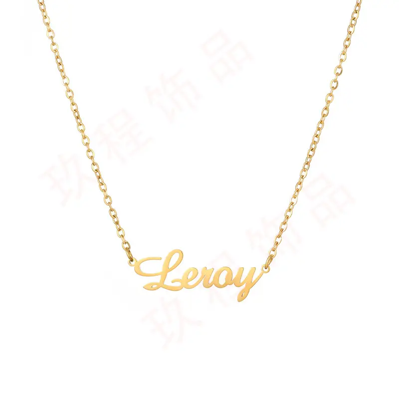 Collana di taglio laser personalizzata 18k oro placcato in argento nome logo collana nome dichiarazione collana per donna uomo