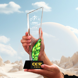 Custom Crystal <b>Trophies</b> With Wings Laser <b>Engraved</b> For Employee Awards And Sales Champion Recognition Events - Product Image 3