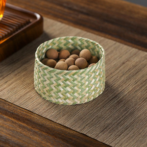 Bamboo Woven <b>Storage</b> <b>Basket</b> Round Kitchen Food Container Handcrafted Guizhou Origin - Product Image 5