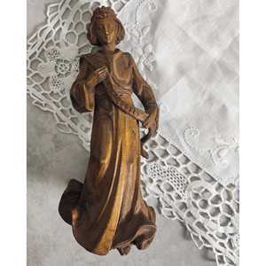 Escultura de Ángel Grande de Madera Oscura Tallada a Mano por Daniele F. - Product Image 1