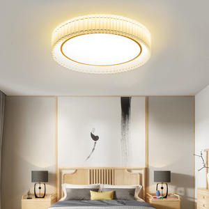 Plafonnier de style japonais tout en cuivre, style crème, pour chambre à coucher, salon, lumière de pièce tendance et créative, avec alimentation principale CA - Product Image 1