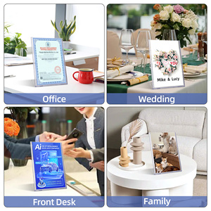 Porte-affiche en plastique transparent A4 vertical en forme de L Cadres photo <span class=keywords><strong>Flyer</strong></span> Présentoir en papier pour bureau - Product Image 6