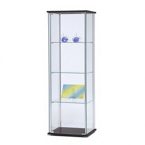 Estante Moderno de Vidrio con Marco Negro, Vitrina Rectangular para Decoración del Hogar, Uso en Exposiciones, Acabado Pulido, Duradero - Product Image 1