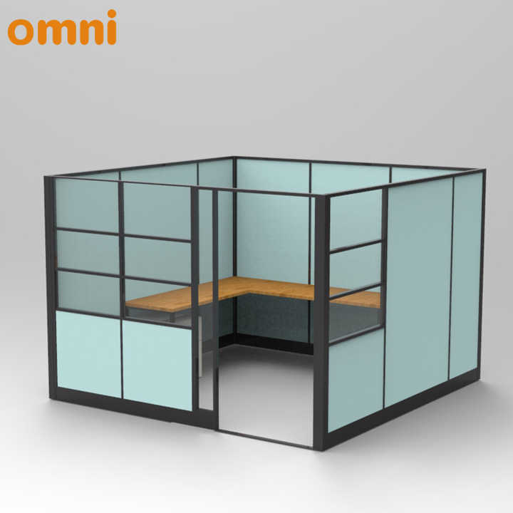 Modern Ergonomic Office Cubicle with Door & High Partition Wall ...