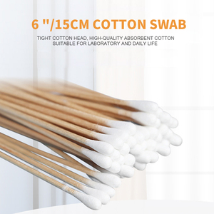 Bastoncini di Cotone Lunghi con Punta Singola per Uso Medico, 6 Pollici, Bastoncini per Pulizia con Contenitore, Bastoncini di Legno con Cotone - Product Image 4