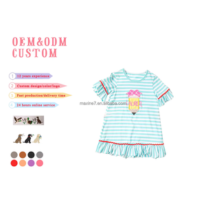 Abbigliamento da ragazza abbigliamento personalizzato su misura ricamo <span class=keywords><strong>bambini</strong></span> manica corta vestito di nuovo a scuola per <span class=keywords><strong>bambini</strong></span> vestiti per le ragazze - Product Image 2