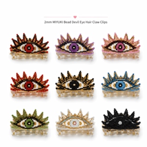 Pinces à <span class=keywords><strong>cheveux</strong></span> en acétate de plastique, motifs yeux de démon, style coréen personnalisé, romantiques, pour femmes, idéales pour le bureau, lot en vrac écologique - Product Image 4