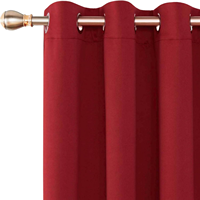 Rideaux occultants thermiques en polyester uni à œillets pour chambres à coucher, 66x54 pouces, rouge, 2 panneaux
