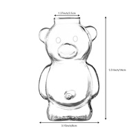 Mignon Verre en Forme d'Ours pour Restaurant, Café, Lait, Thé, Jus, Eau – Style Instagram Créatif, Résistant aux Hautes Températures, Sans Poignée