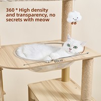 Petop Arbre à chat moderne et minimaliste avec griffoir intégré, design capsule spatiale, en panneau de densité, pour salon