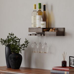 Portabottiglie per vino galleggiante in legno, - Product Image 4