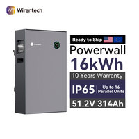 Batterie lithium-ion durable 51,2 V 314 Ah 16,07 kWh avec configuration à double placement et système BMS intelligent pour l'énergie solaire domestique
