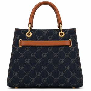 Custom Women Tote Handbag Black Printed Canvas PU Leather Trim Large Capacity <b>Top</b> Handle Shoulder Bag For Wholesale - Product Image 4