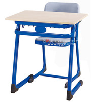 Meubles d'école en bois modernes de haute qualité, ensemble table et chaise individuels avec structure en tube de fer pour salle de classe